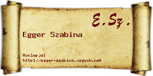 Egger Szabina névjegykártya